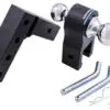 Aluminum Adjustable Ball Mount – Dual Ball, 6" Drop/Rise, Black - Image 2